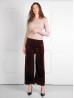 Velvet High Waist Wide Leg Pants W/ Tiny Sequins